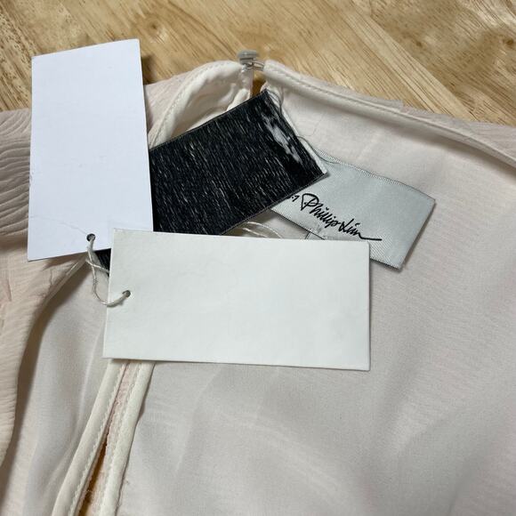 3.1 Phillip Lim NWT Fluid V-Neck Dress 3/4 Sleeve Light Pink Size 10 Pleated - Picture 7 of 12